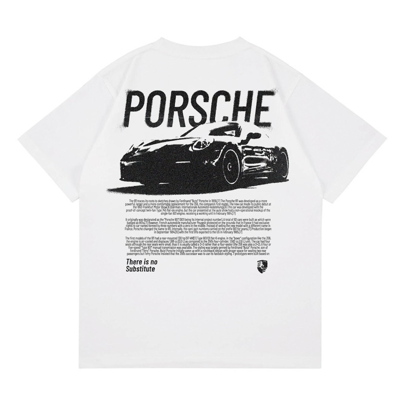 KAOS PORSCHE RACING CAR | T-SHIRT WHITE VINTAGE OVERSIZE | KAOS BAJU MOBIL BALAP