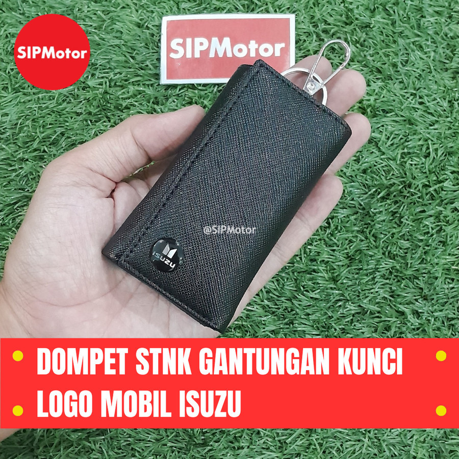 Dompet Kulit Logo Isuzu Gantungan Kunci STNK Mobil