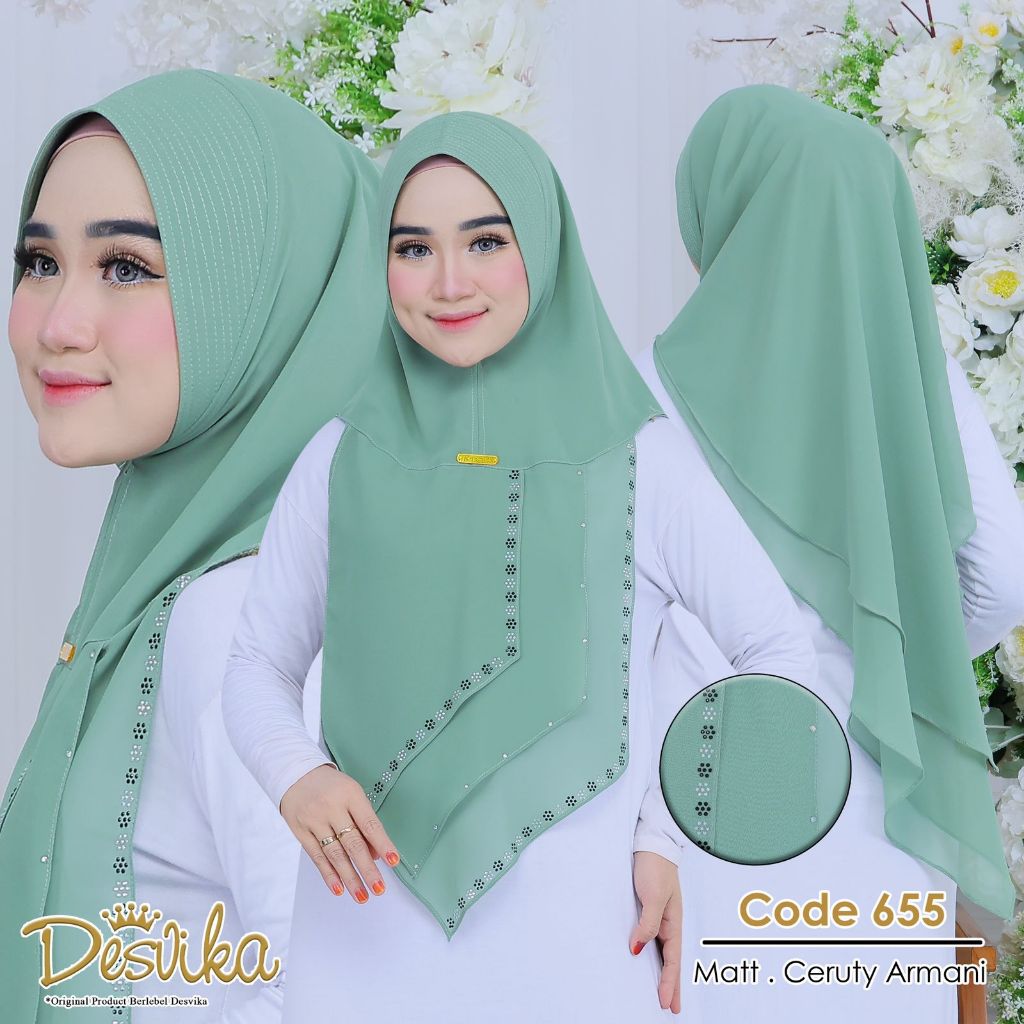 Hijab instan desvika dc 655 original Desvika (Bahan ceruty babydol premium)