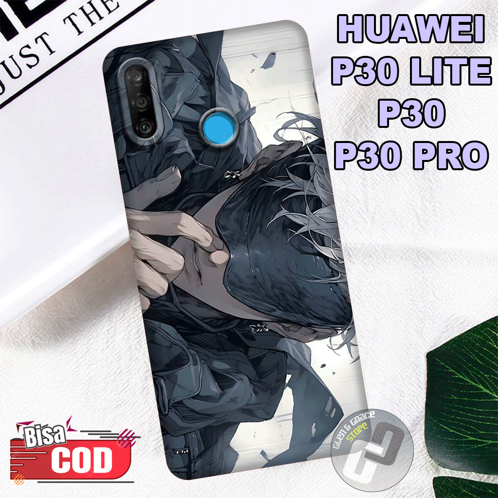 G33 -Silikon Huawei P30 Lite  - softcase pro  camera Huawei P30  - Motif FACE ANIME - Bahan  Karet L