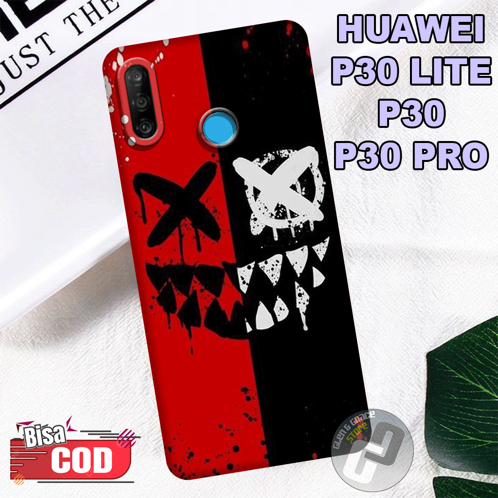 G40 -Silikon Huawei P30 Lite  - softcase pro  camera Huawei P30  - Motif MARHMALLOW - Bahan  Karet L