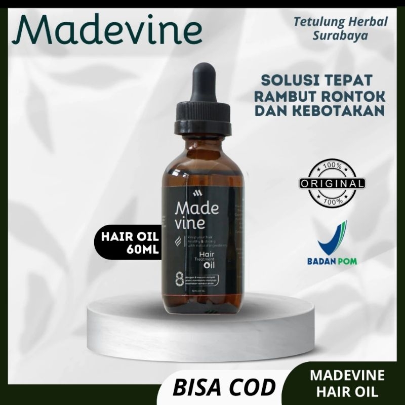 Madevine Hair Oil Obat Rambut Botak Alami Untuk Pria Wanita - Perawatan Rambut Rontok Rusak Dan Penu