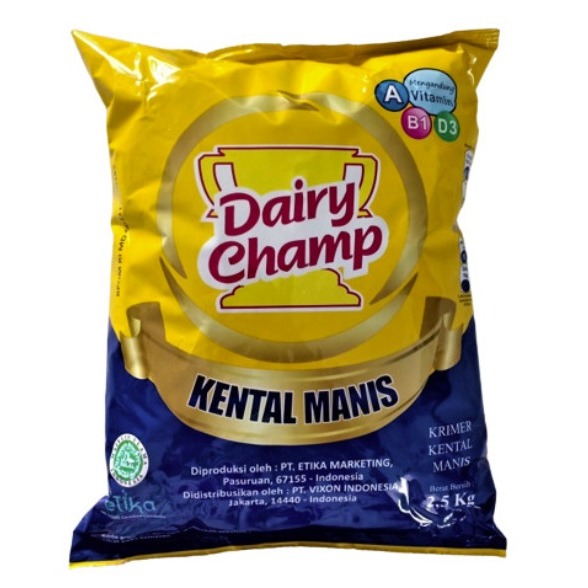 

Susu Kental Manis Dairy Champ 2.5kg - Dairy Gosend Grab Only!!!