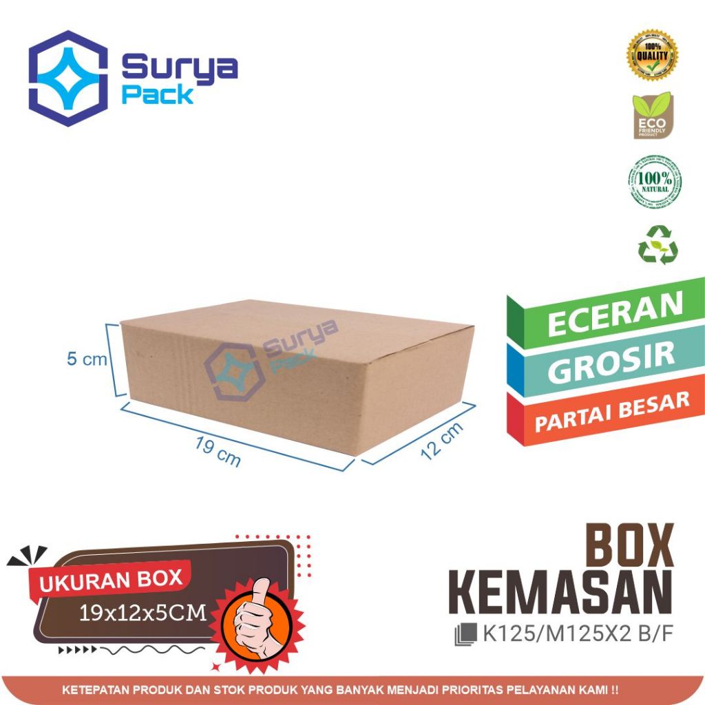 

KARDUS PACKING / KARTON BOX POLOS 19x12x5 CM