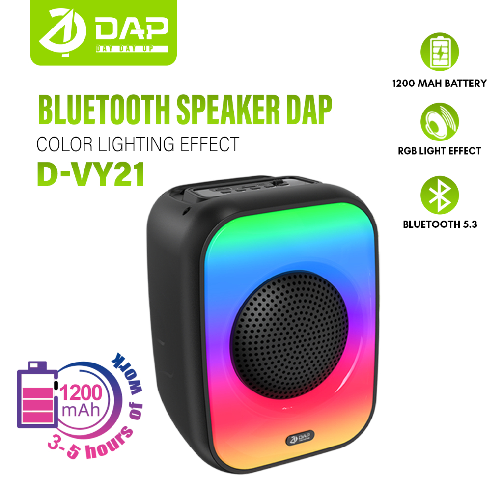 DAP D-VY21 Bluetooth 5.3 Speaker High Volume RGB Light 4 Inch Garansi 1 Tahun