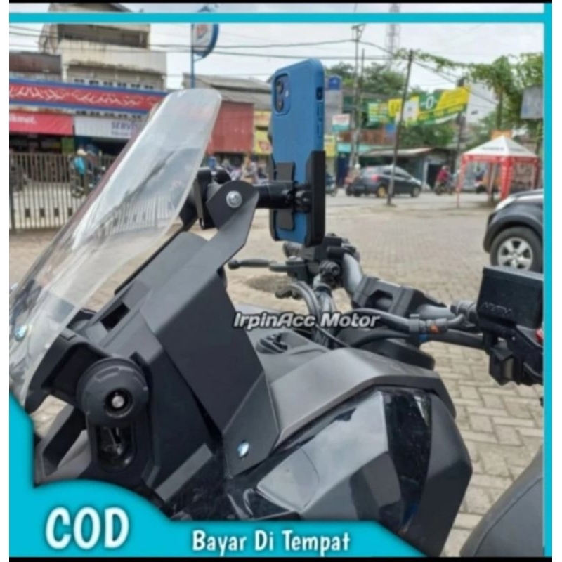 PAKET BRACKET BREKET DUDUKAN HANDPHONE + HOLDER HP MOTOR ADV 150 ADV160