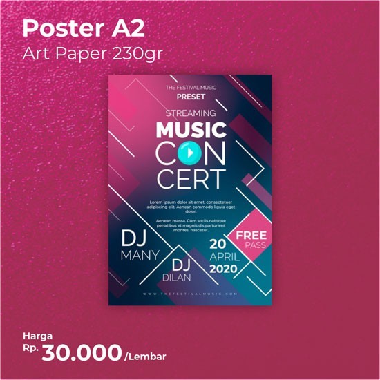 

Custom Print Poster Full Colour A2 Art Paper 230gr