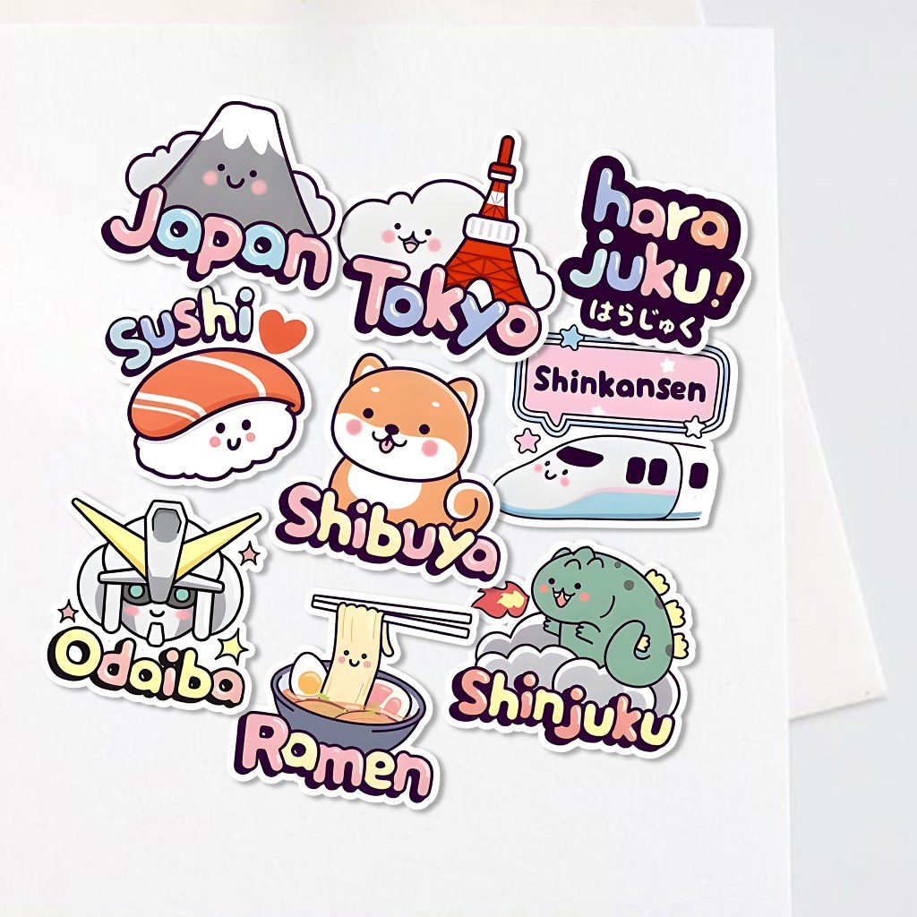 

Sticker Japanase Name Citylandmark Aesthetic Stiker Waterproof (11pcs)