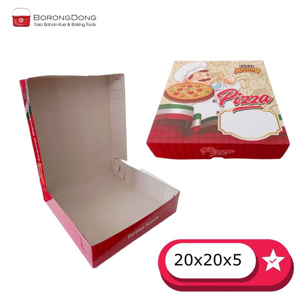 

Dus Pizza / Kotak Pizza Sedap Mantap 20x20x5 (isi 5 pcs)