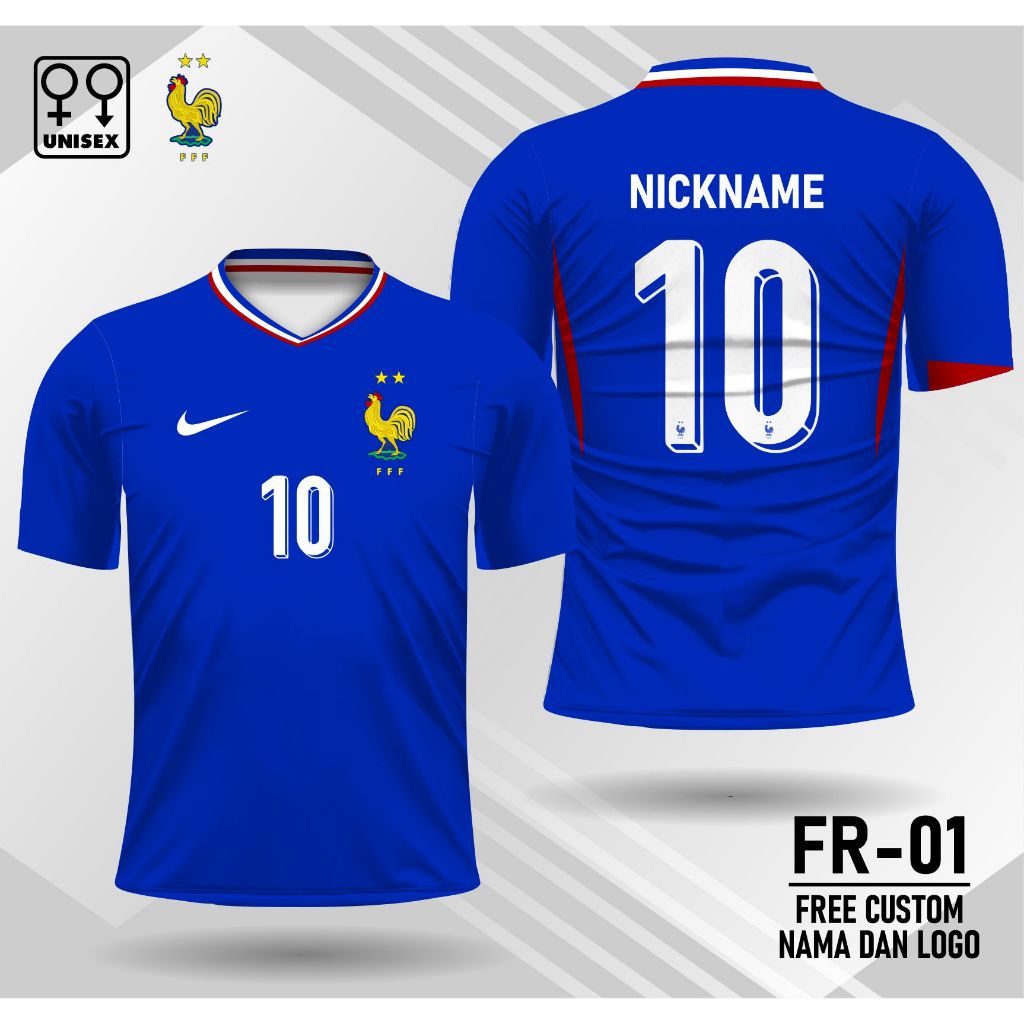 Jersey timnas prancis baju olahraga bola timnas prancis 2024 custom nama nomor