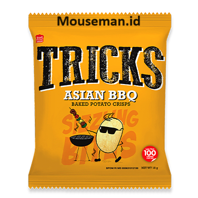 

1PCS TRICKS ASIAN BBQ BAKED CRISPS Crackers Biskuit Kentang Rasa Asian Barbekiu 12gr