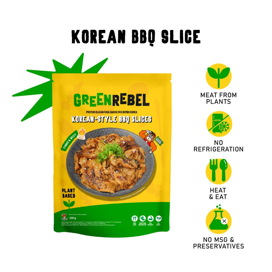 

Green Rebel Korean BBQ Slice | Daging Vegan Slice Bumbu Korean BBQ 160g