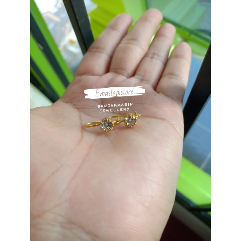Anting Deasy Segi Permata Lapis Emas 999 Banjar