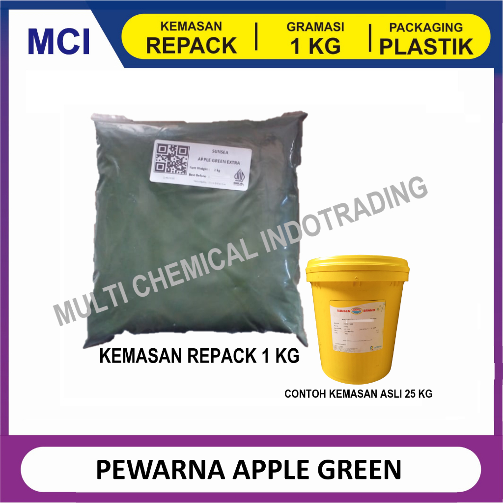 

PEWARNA MAKANAN APPLE GREEN / HIJAU FOOD GRADE. 1 kg