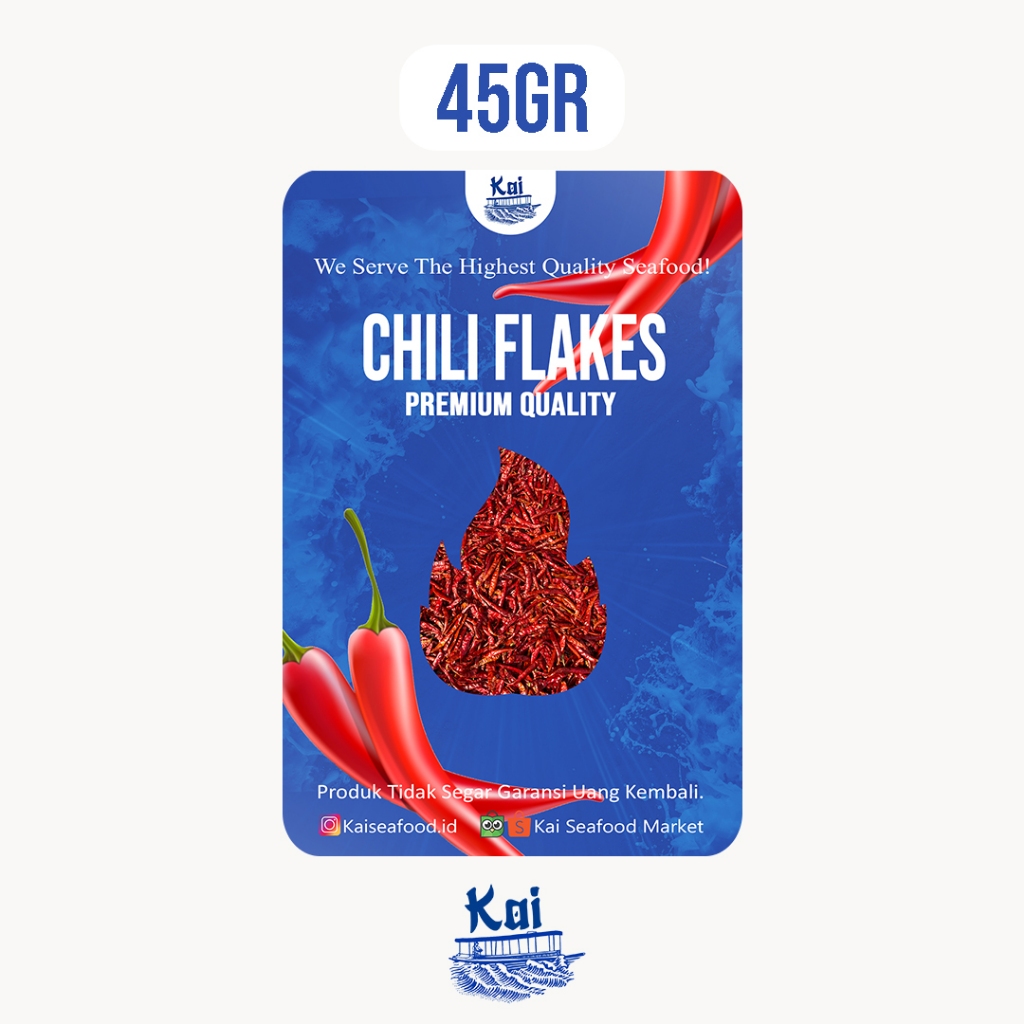 

Kai Seafood - Chili Flakes/Cabe Bubuk Pontianak Netto 20gr - 45gr