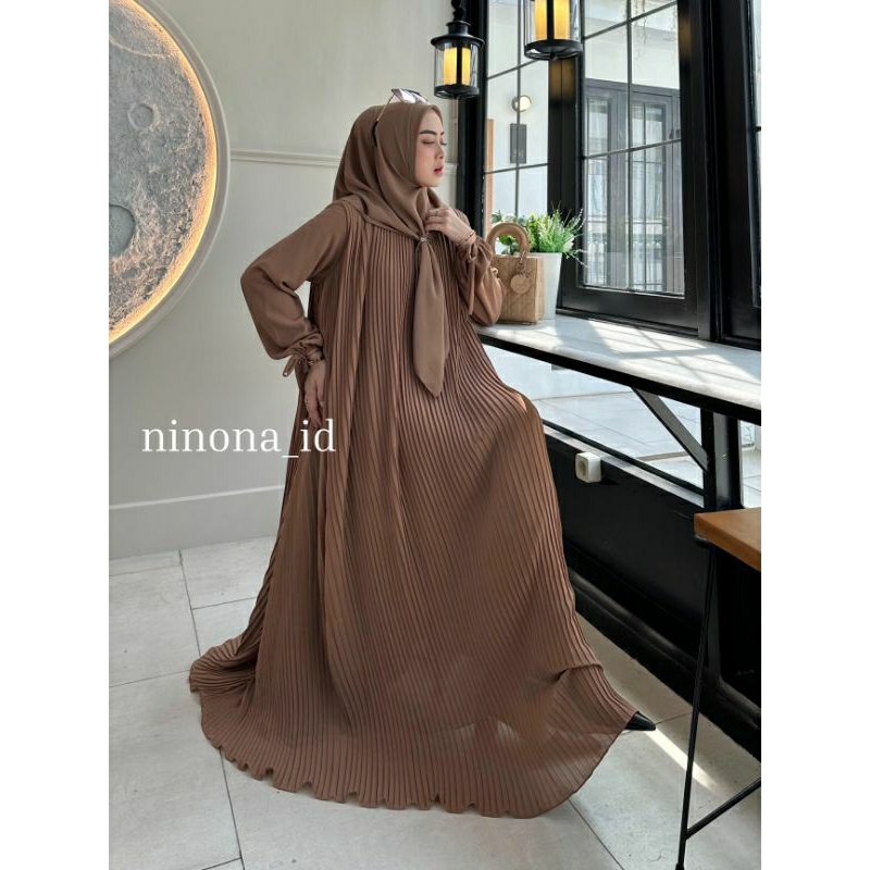 Gamis plisket set hijab by ninona