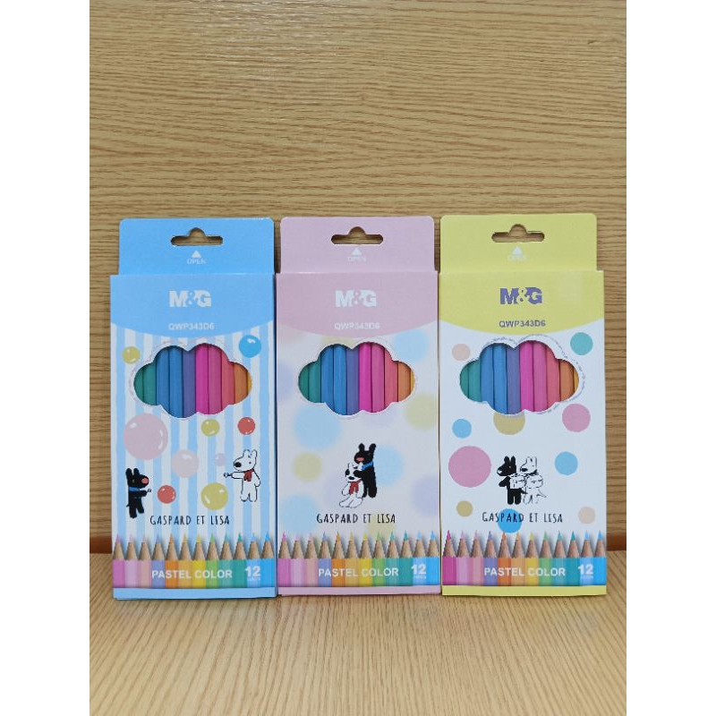 

pensil warna M&G color pensil pastel gaspard et lisa isi 12 pcs