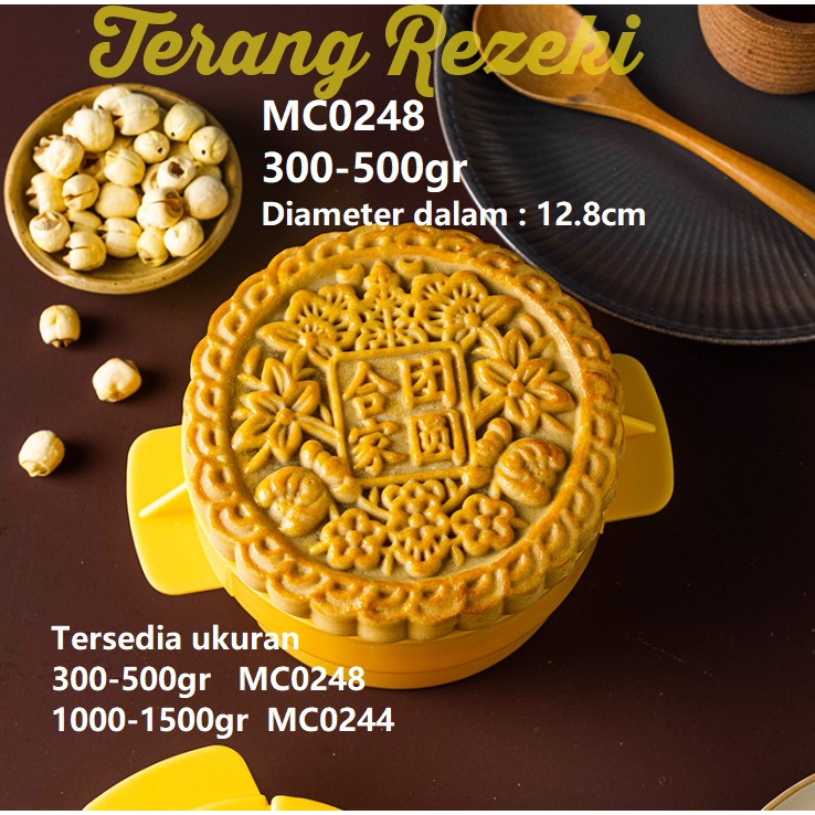 Cetakan Mooncake Jumbo Kue Bulan Satru 300gr-500gr HE JIA MC0248