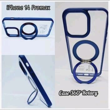 CASE IPHONE 14 PROMAX CLEAR TRISIXTY 360° ROTARY STANDING + RING CAMERA