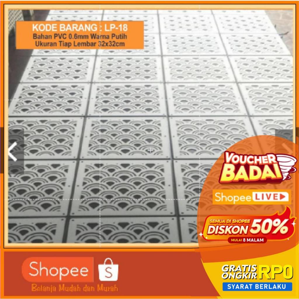 PARTISI RUANGAN PENYEKAT PVC Vintage 3D LP-18 Motif Jepang Ukuran 32x32cm Harga per lembar Minim Pem
