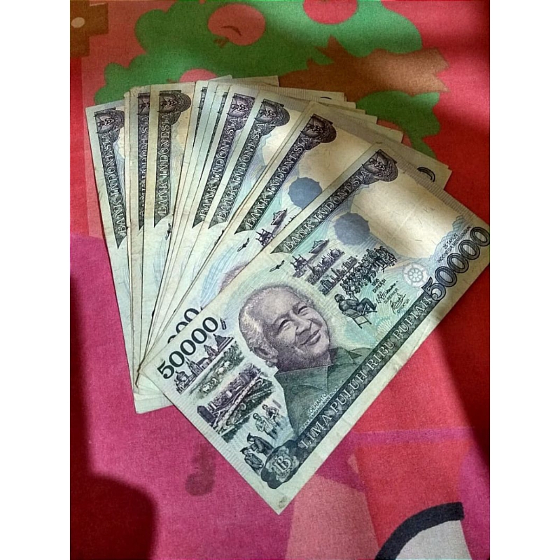 uang kuno 50 ribu Suharto