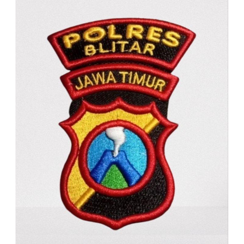 BET BORDIR LOGO LAMBANG POLRES BLITAR,POLDA JAWA TIMUR