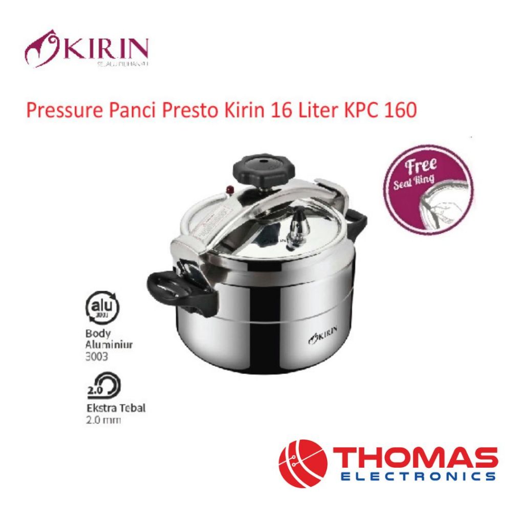 Pressure Panci Presto Kirin 16 Liter KPC160 KPC 160 Garansi Resmi
