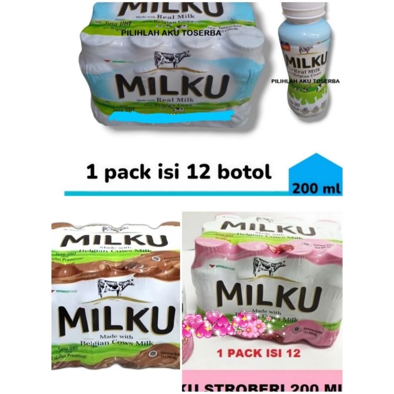 

MILKU 200 ml 1 KRAT ISI 12 BOTOL