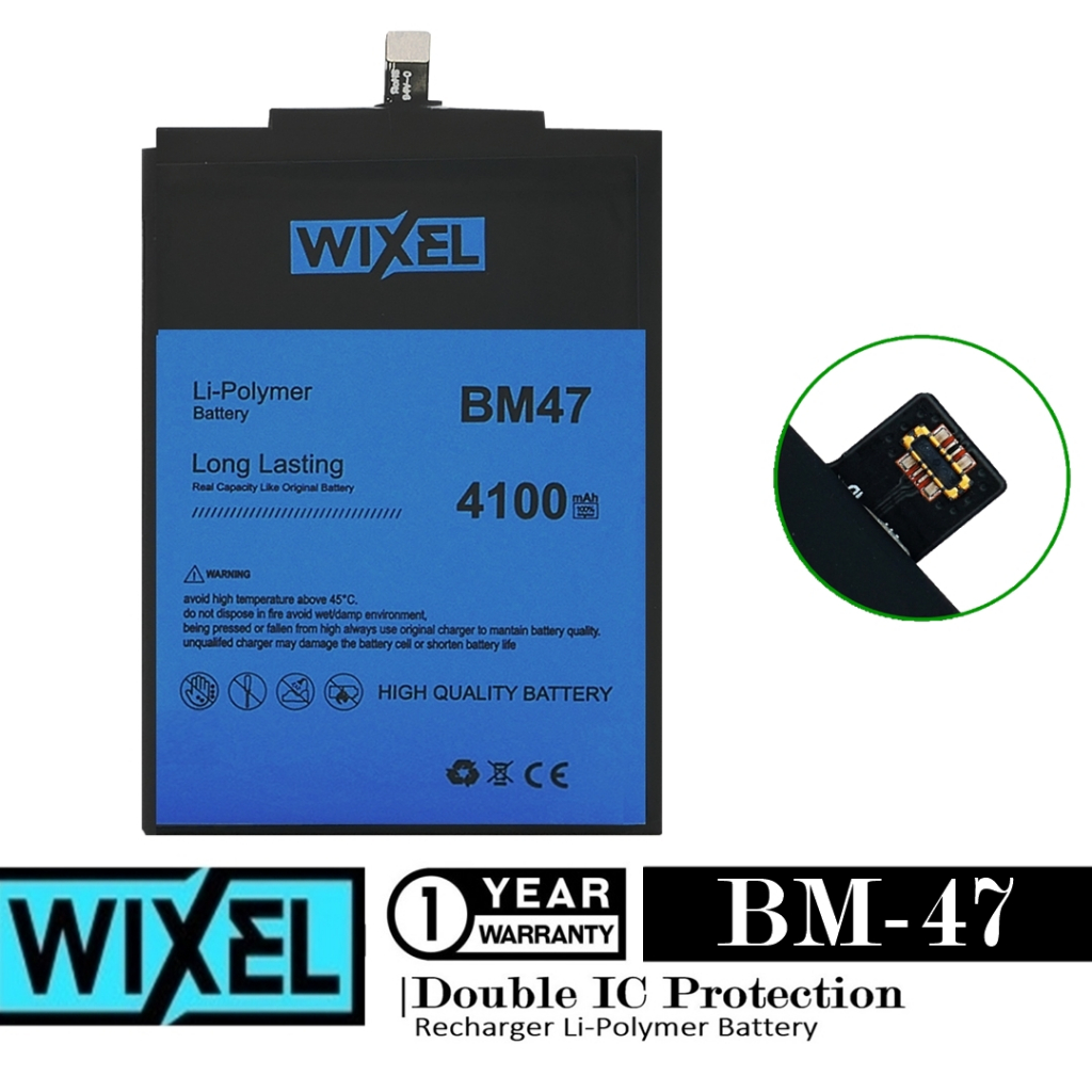 Baterai Wixel Xiaomi Redmi 3 Redmi 3S Redmi 3 Pro BM47 BM-47 Double 2IC Protection