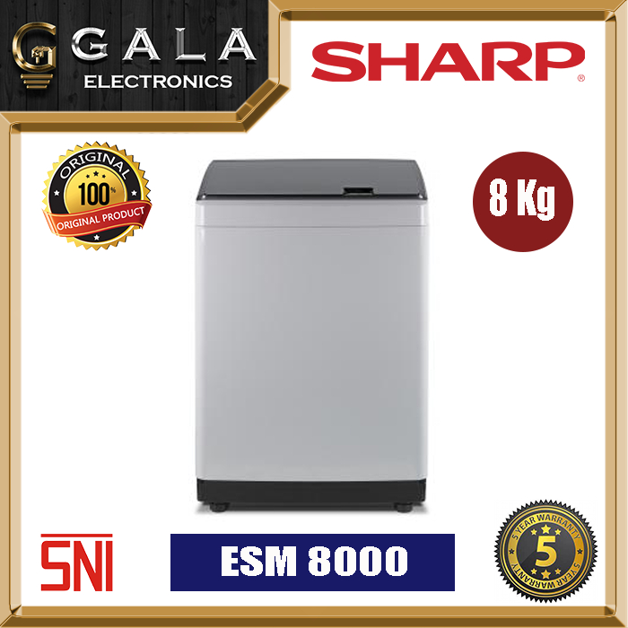 Mesin Cuci Sharp Otomatis ESM 8000 8 Kg (2 Tabung)