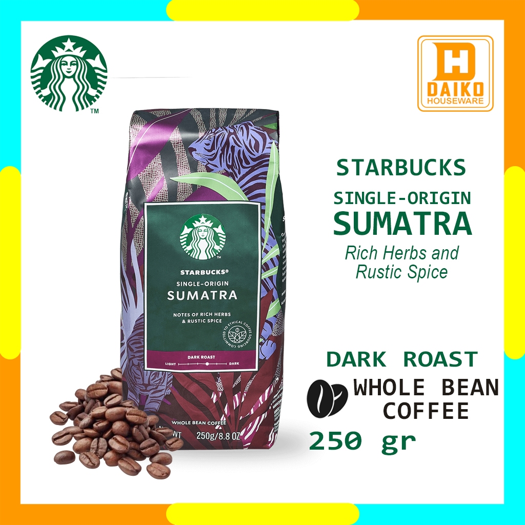 

Kopi Starbucks Whole Bean Sumatra - Kopi Biji Dark Roast Coffee Sachet Bag 250 gr