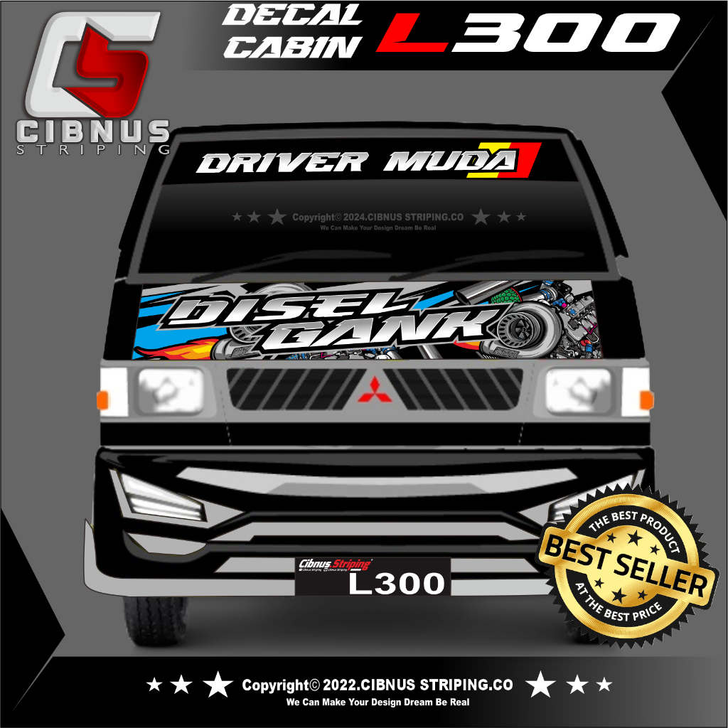 Decal Sticker Cabin Mobil PickUP L300.Stiker Kabin Mobil L300.BISA CUSTOM