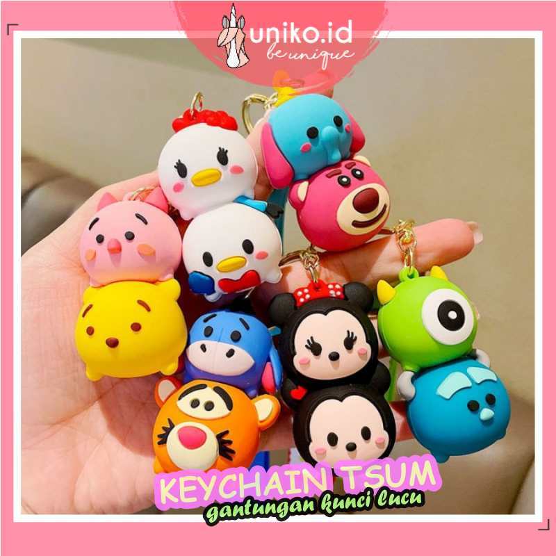 UNIKO.ID GANTUNGAN KUNCI GANCI KEYCHAIN TSUM TSUM KARAKTER LUCU