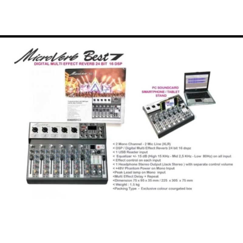 MIXER AUDIO MICROVERB BEST 7 ORIGINAL