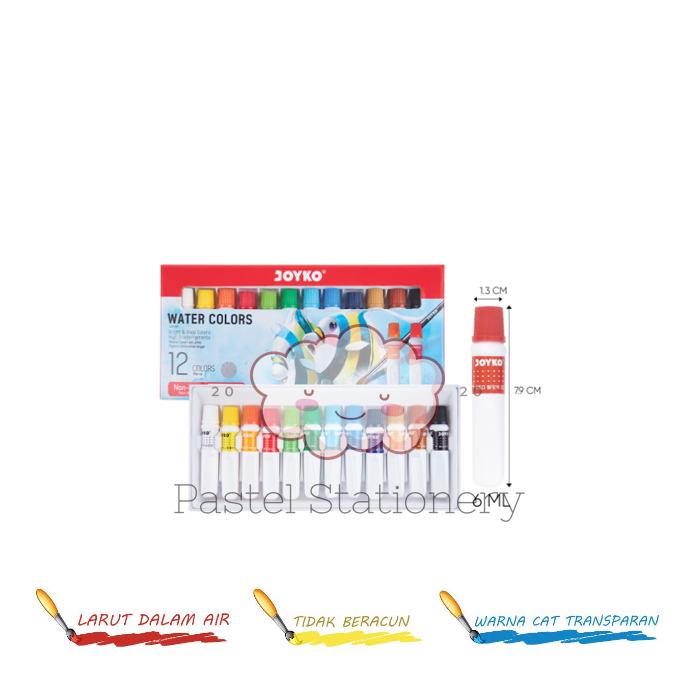 

Cat Air Water Color Joyko WAC-6ml-12 Color - Watercolor Watercolour Set 12 Warna