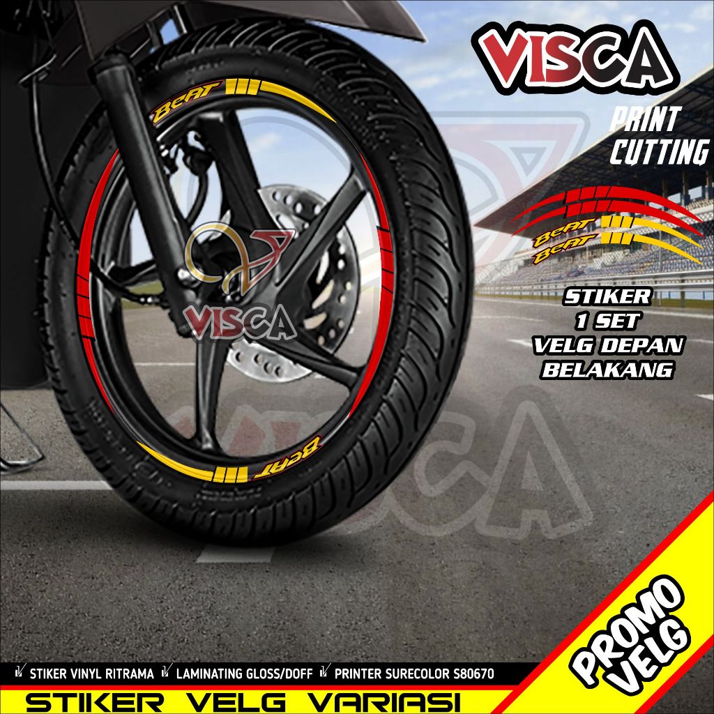 Stiker Velg List Velg Motor Stiker Velg Beat Motif 001