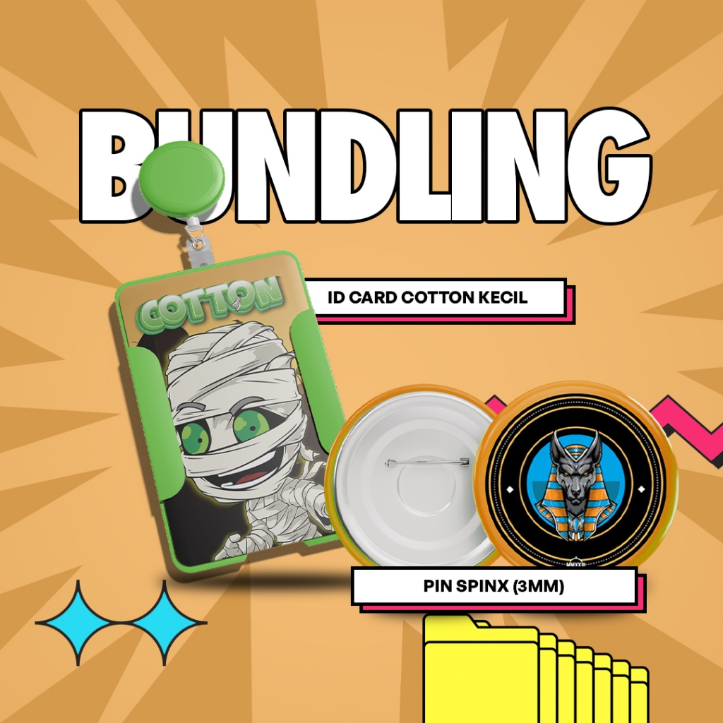 

[PAKET BUNDLING] ID Card COTTON Ukuran Kecil + Pin Model SPINX Ukuran 3mm / Pin Model SPINX AIYO Ukuran 2,5mm