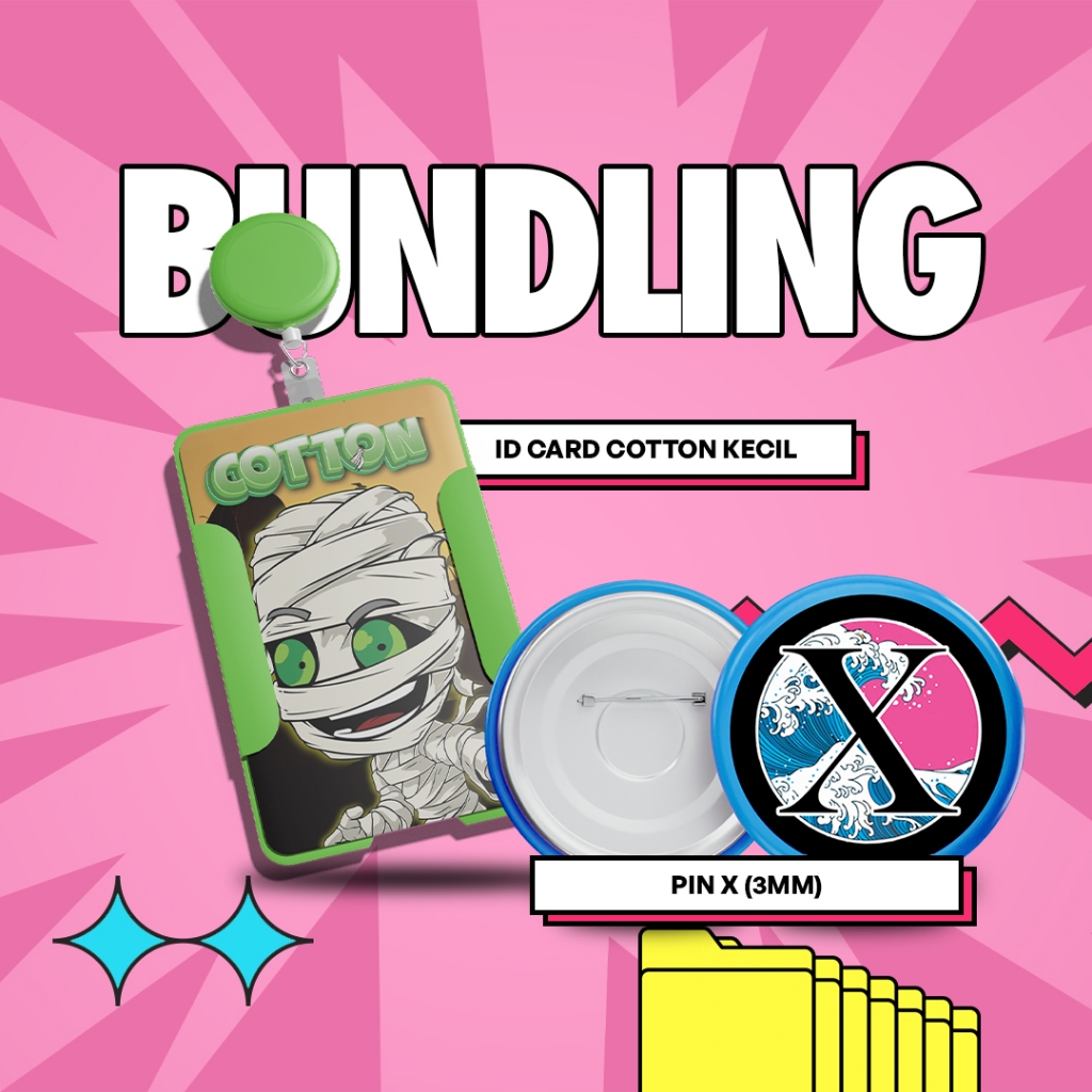 

[PAKET BUNDLING] ID Card COTTON Ukuran Kecil + Pin Model X Ukuran 3mm