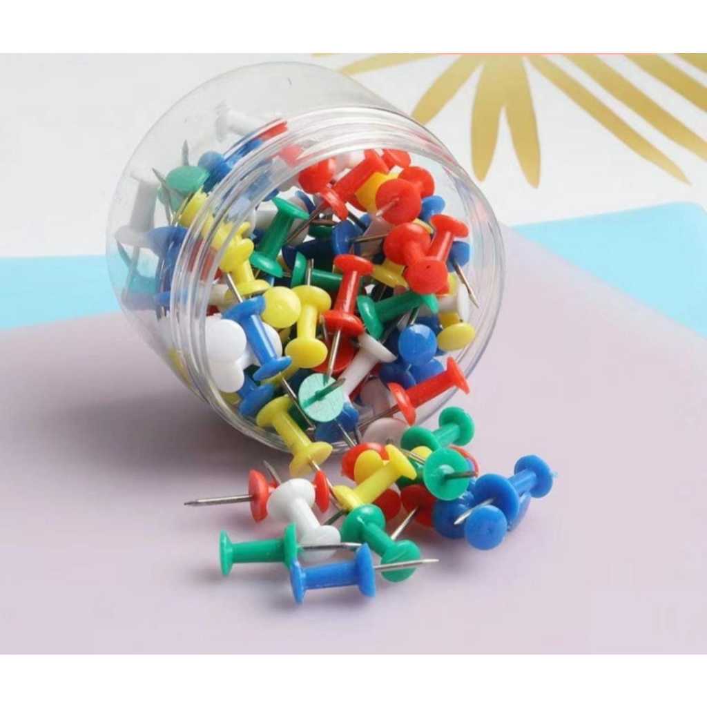 

Cuancuy - Push Pin / Jarum Tekan / Paku Pin Warna Warni / Paku Payung / Peralatan Kantor / Perlengkapan Alat Tulis Sekolah / Paku Mading / Jarum Tekan / Jarum Warna Warni / Klip Kertas / Buku Tulis Sekolah Planner Jadwal Termurah COD