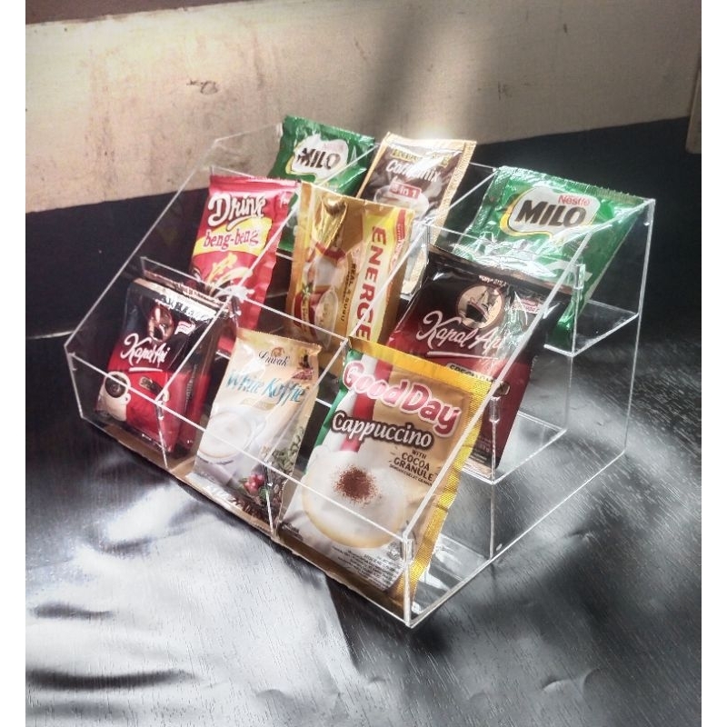 Akrylik rak kopi/ minuman sachet