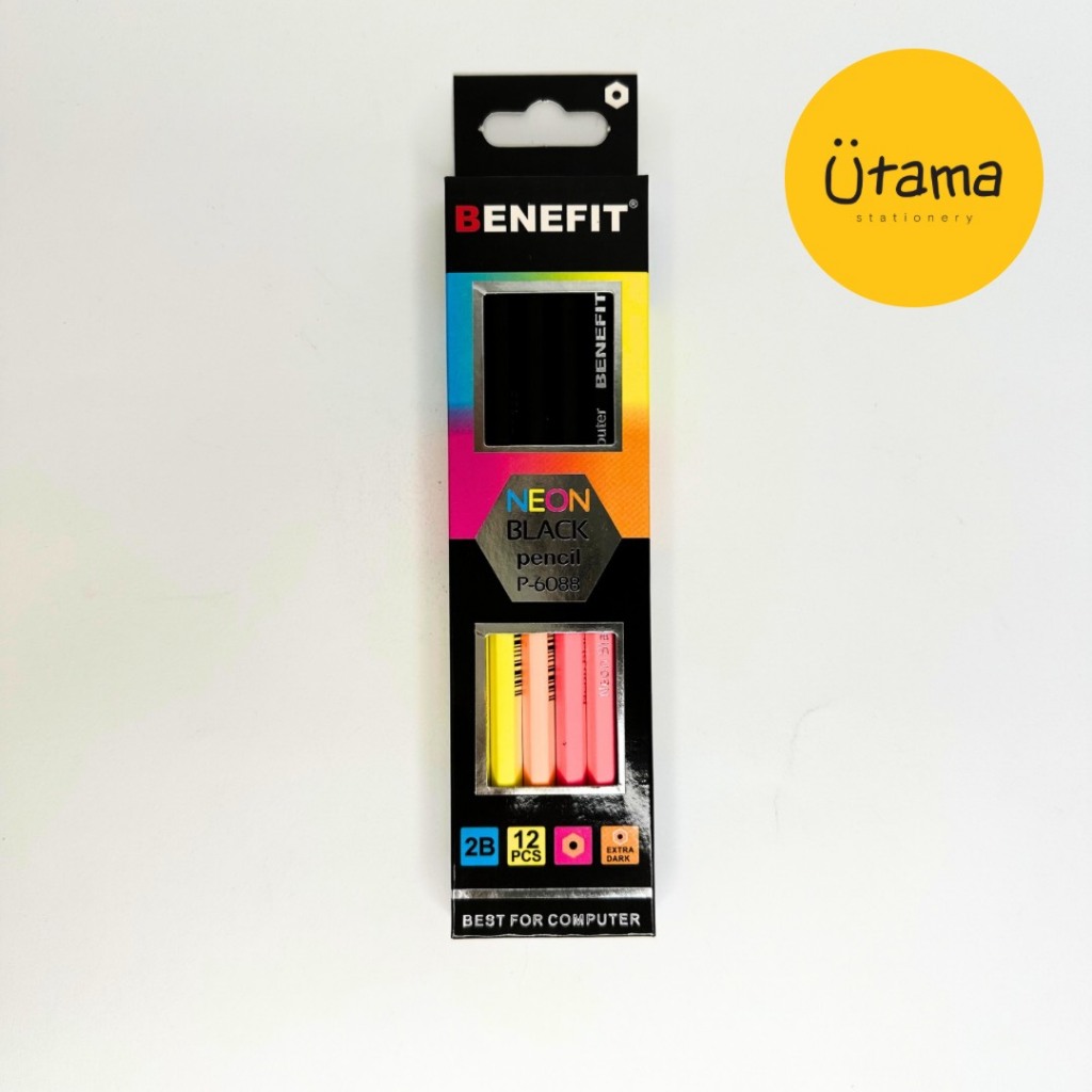 

Pensil 2B Benefit Neon Black Premium Pencils P-6088 / Pensil Premium / Pensil Non-Toxic