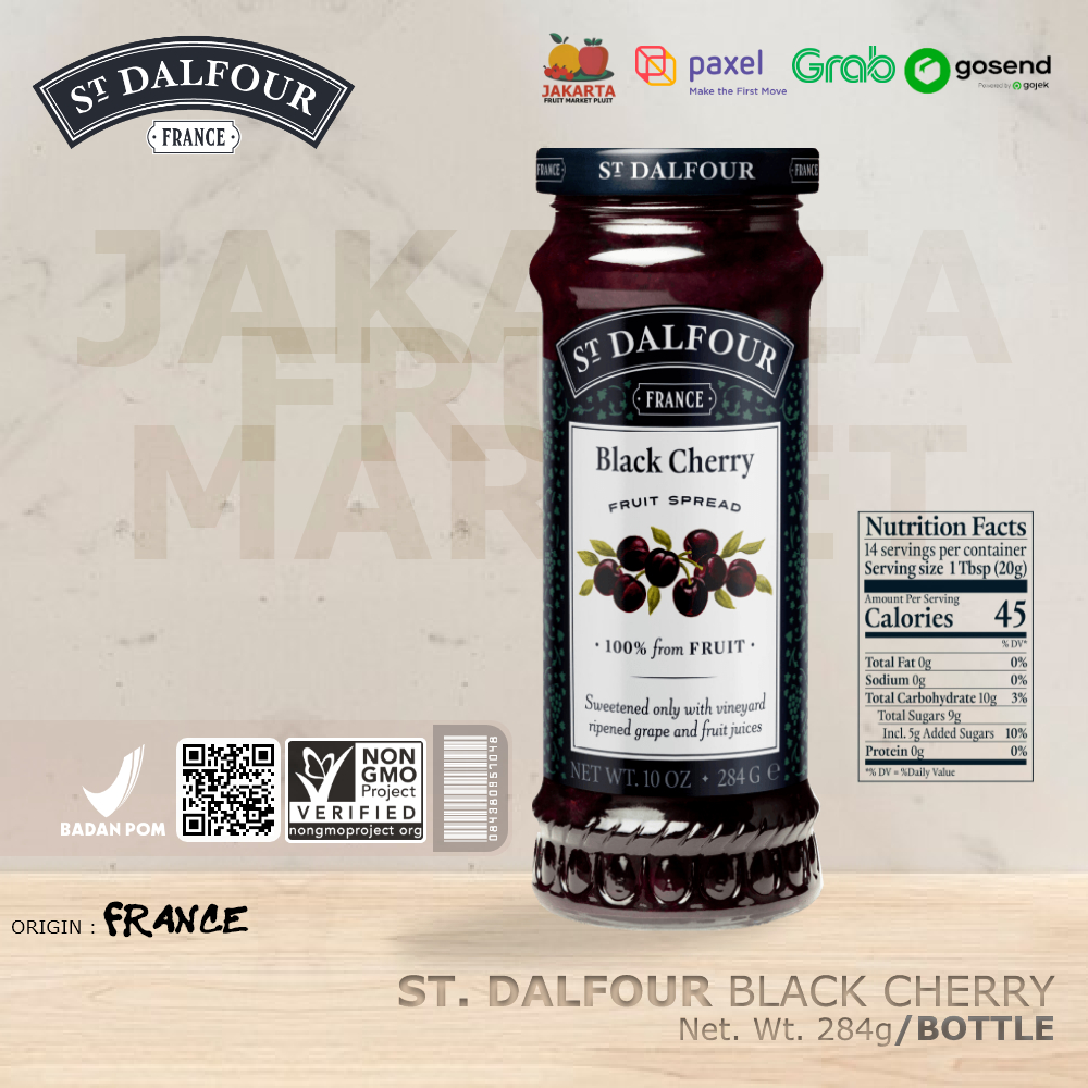 

ST DALFOUR BLACK CHERRY Fruit Spread Selai premium import france
