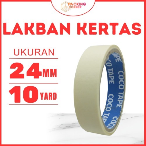 

Masking Tape 24MM x 7M Lakban Isolasi Kertas 24 mm x 10 Yard Cream 1 inch