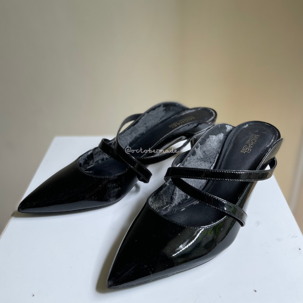 [PRELOVED] Michael Kors Women’s Black Patent Leather Slip on Heels Size 37 | JUAL RUGI | JUAL CEPAT