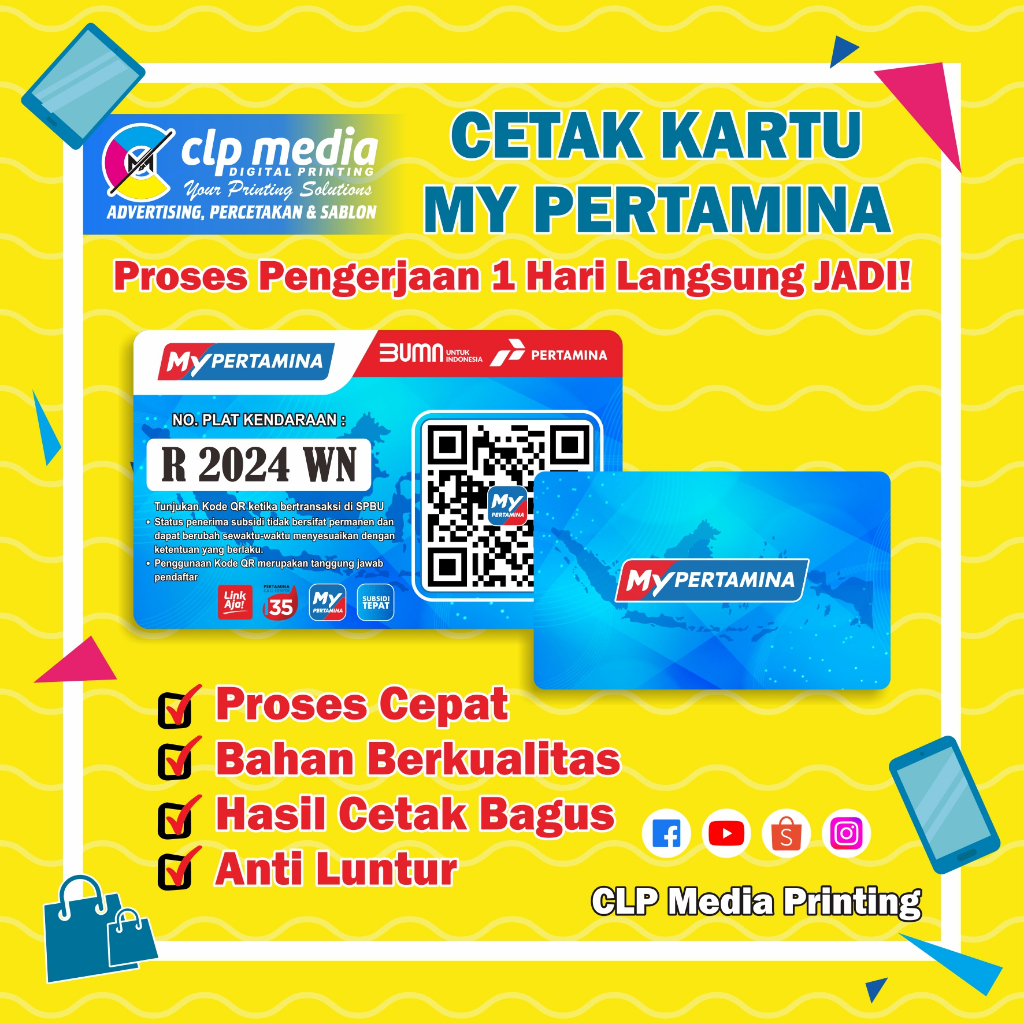 

Kartu My Pertamina barcode Bahan PVC Tebal My Pertamina