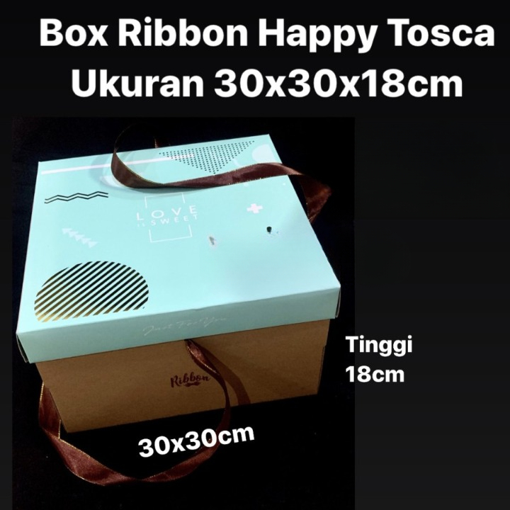 

(2 Pcs) Box Lapis Legit Kotak Kue Brownies Dus Cake Tart Ultah Moitf Happy Tosca Size 30x30x18 Cm