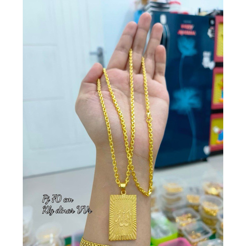 Kalung Dinar 70cm Emas 24K Untuk Pesta dan hari besar ( Pengganti emas Murni)