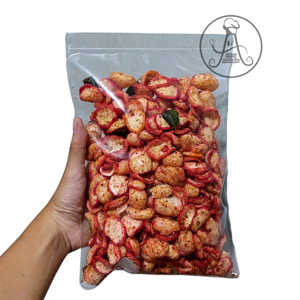 

Krupuk seblak cikur/kripik seblak pedas daun jeruk - 250 gram