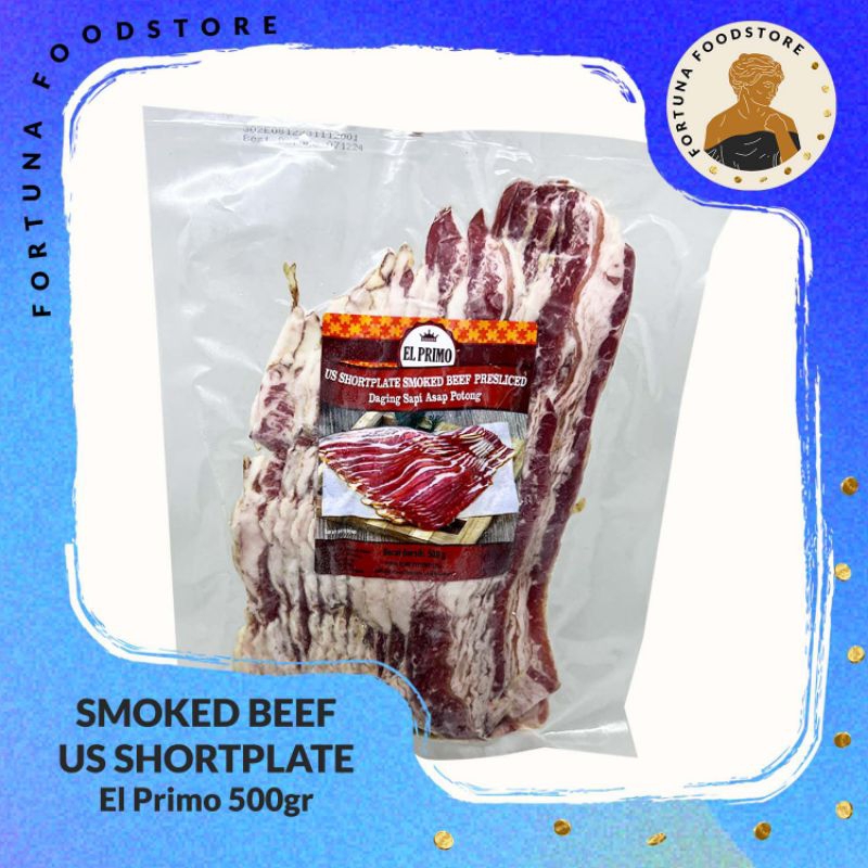 

El Primo Smoked Beef US Shortplate Presliced Daging Sapi Asap Potong 500gr