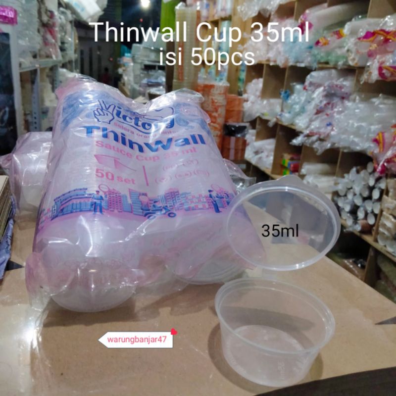 Thinwal Cup saos 35ml isi 50pcs Cup saos wadah Sambal Wadah serbaguna